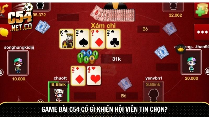 Game bài C54 có gì khiến hội viên tin chọn?